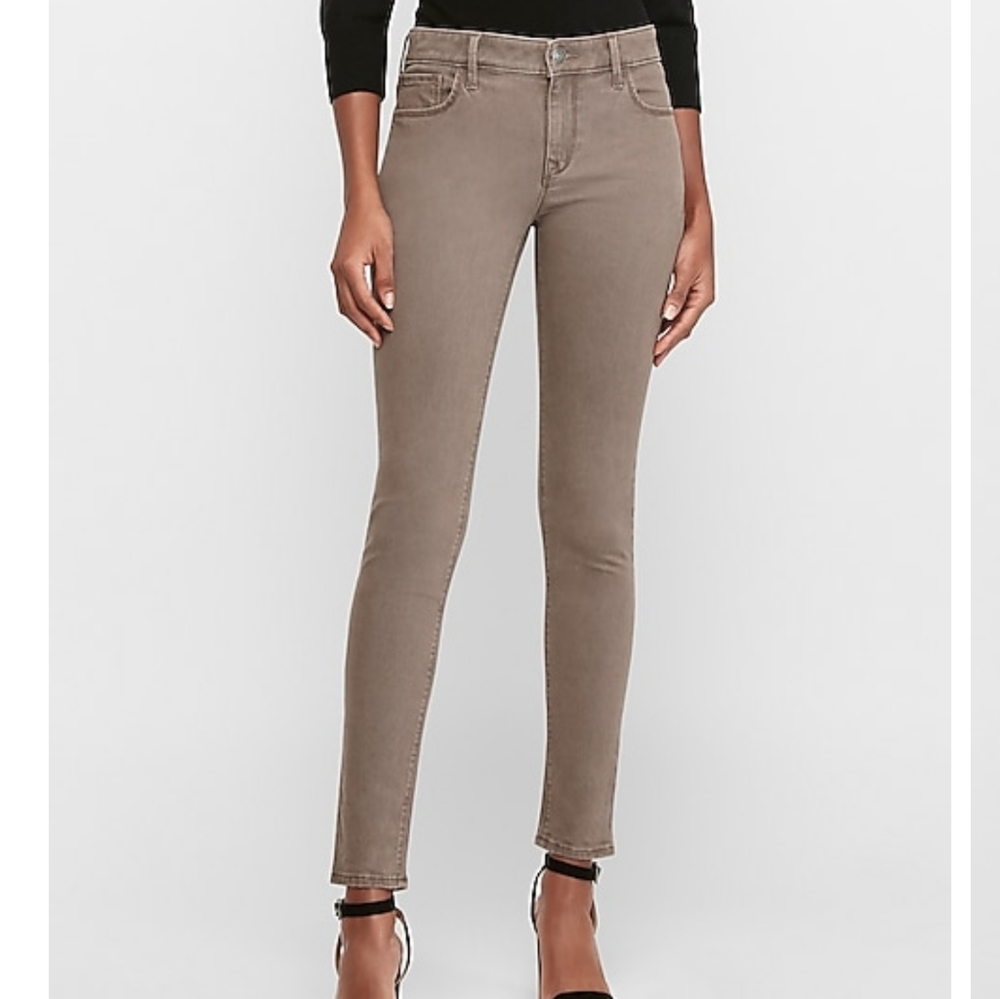 Express mid rise 5 pocket legging in taupe